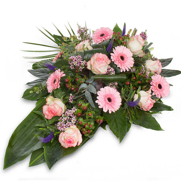 Roze Rouwbloemstuk Luxe