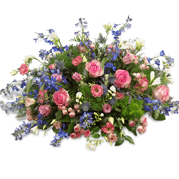 Wilde rouwbloemen in een rouwbloemstuk