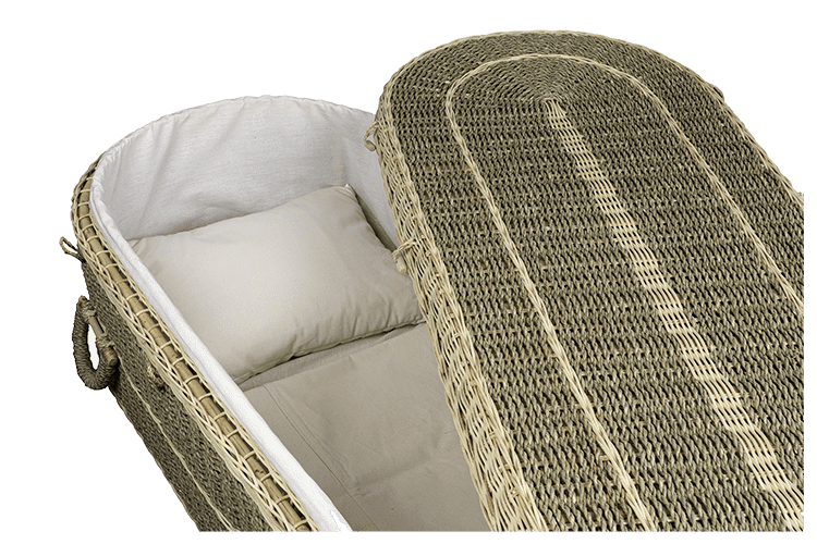 Luxe Rieten Eco grafkist Pandanis