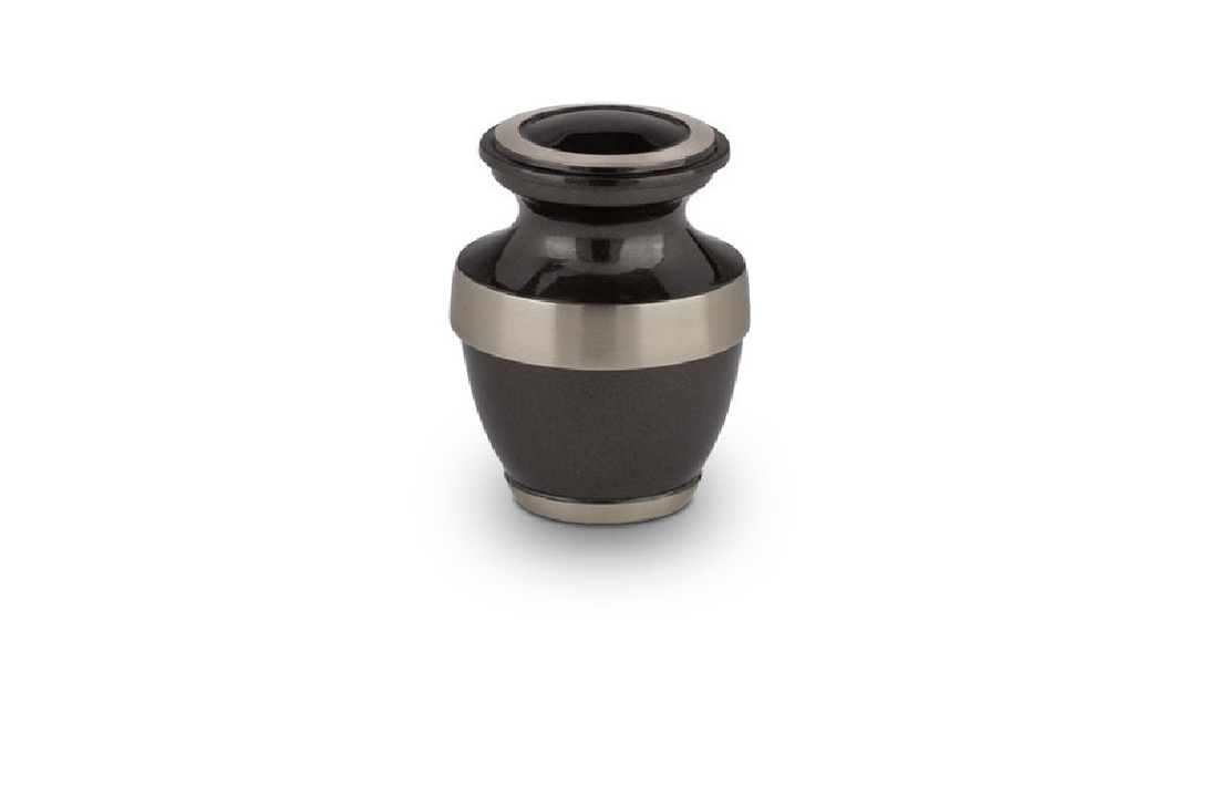 Mini Metaal urn zwart aluminium