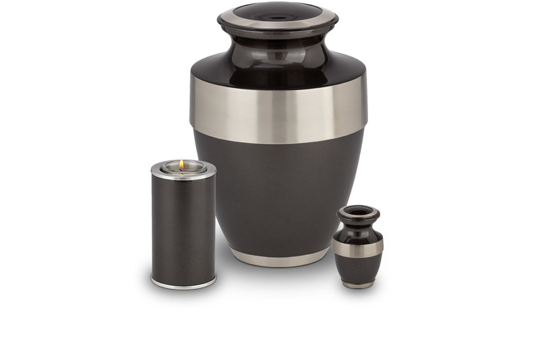 Mini Metaal urn zwart aluminium