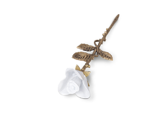 Mini Metaal urn Roos wit