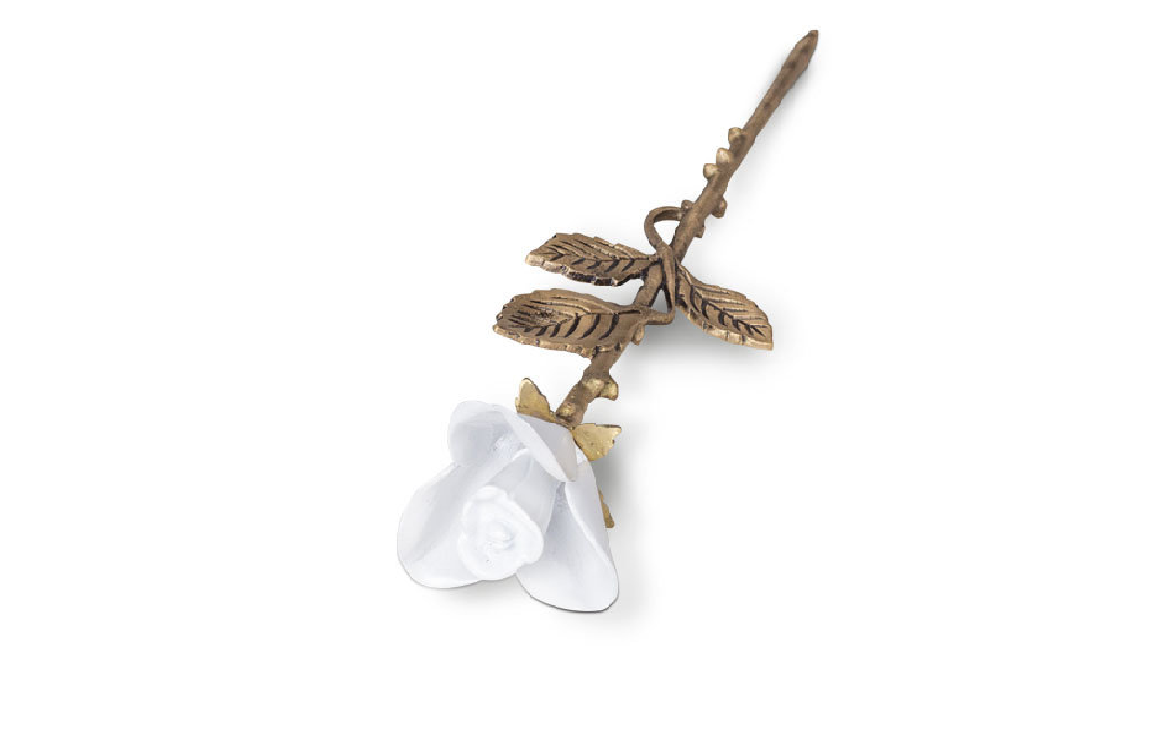 Mini Metaal urn Roos wit