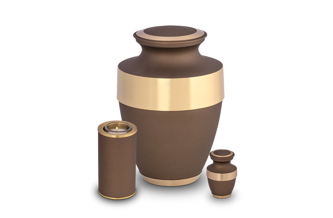 Mini Metaal urn goud bruin
