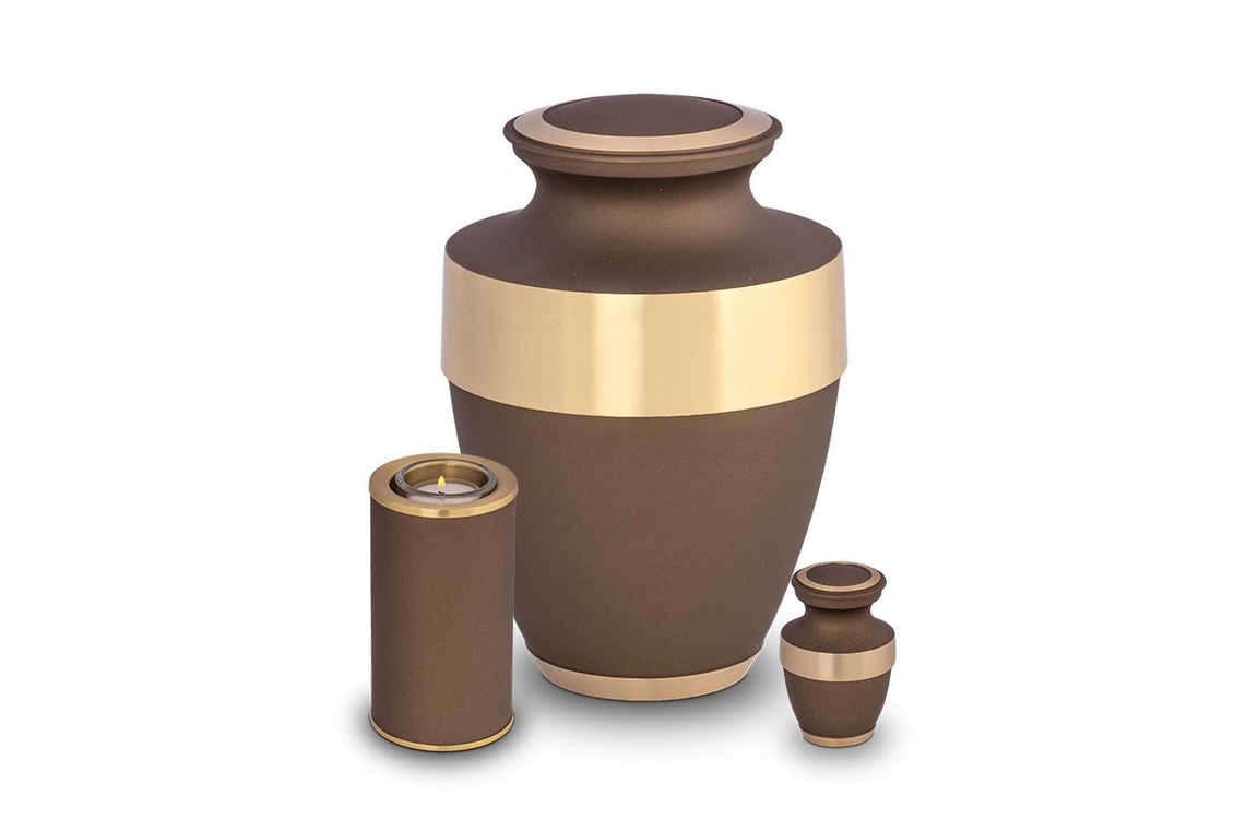Mini Metaal urn goud bruin