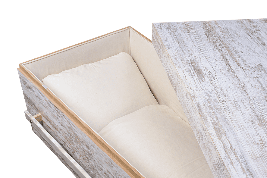 Moderne White Wax Luxe Uitvaartkist