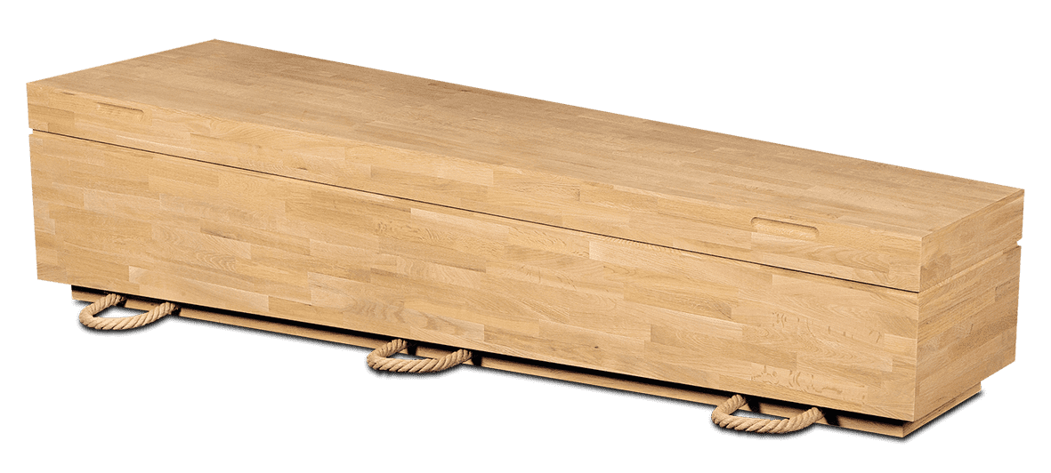 Moderne Massief Eiken Grafkist ongelakt