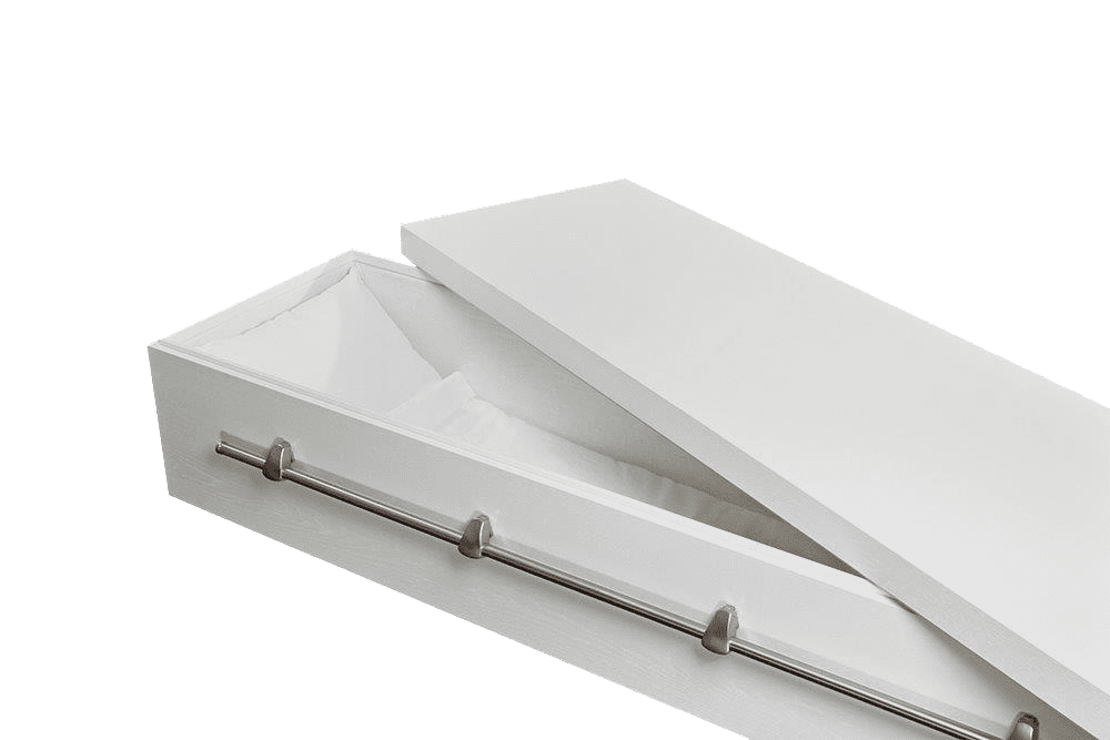 Moderne Cubic white design Uitvaartkist