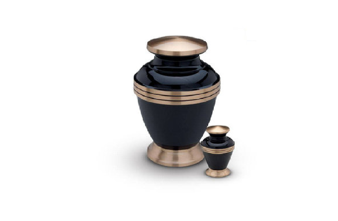 Mini Messing urn zwart brons