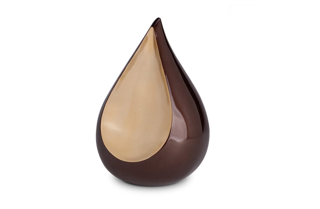 Metaal urn Teardrop bruin
