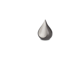 Mini Metalen urn Teardrop grijs