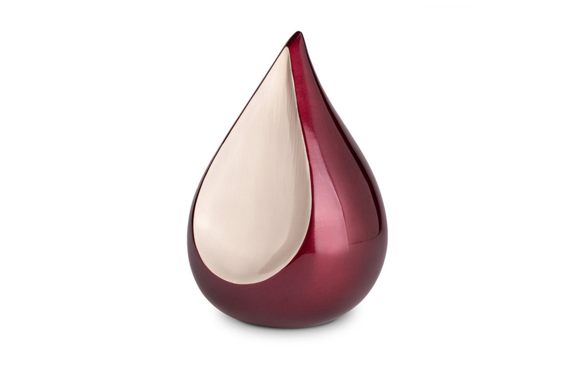 Metaal urn Teardrop rood