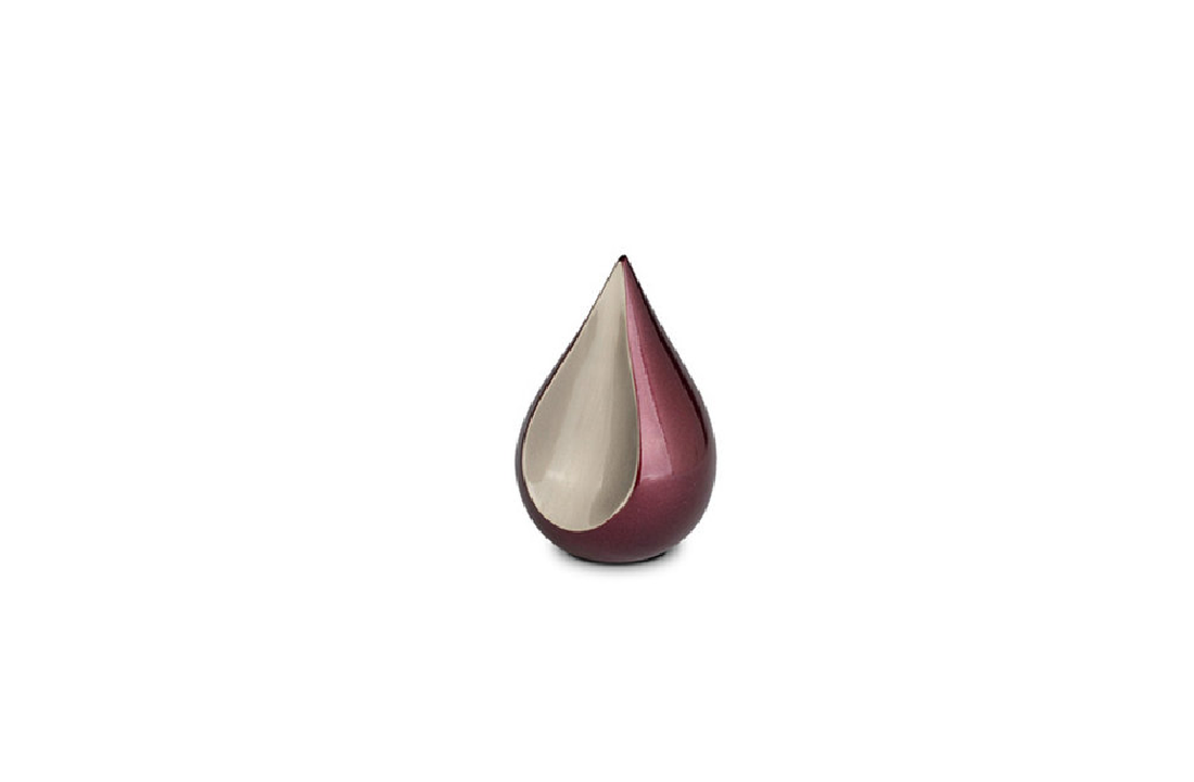 Mini Metalen urn Teardrop rood