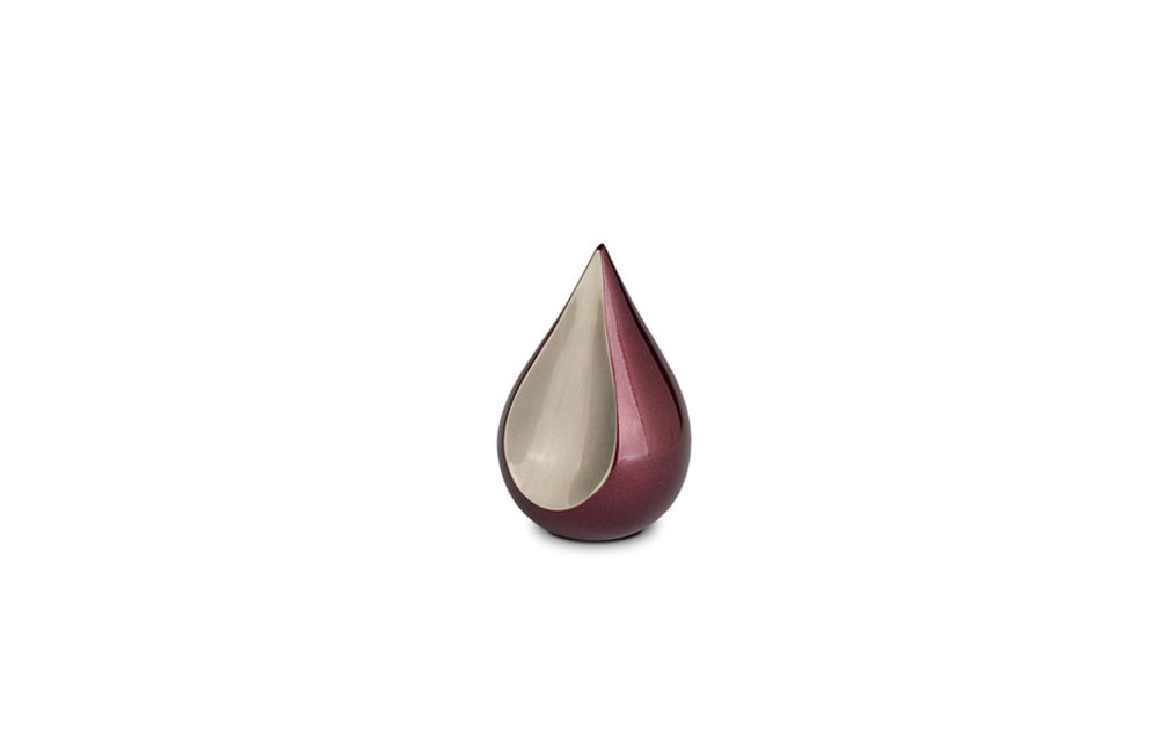 Mini Metalen urn Teardrop rood