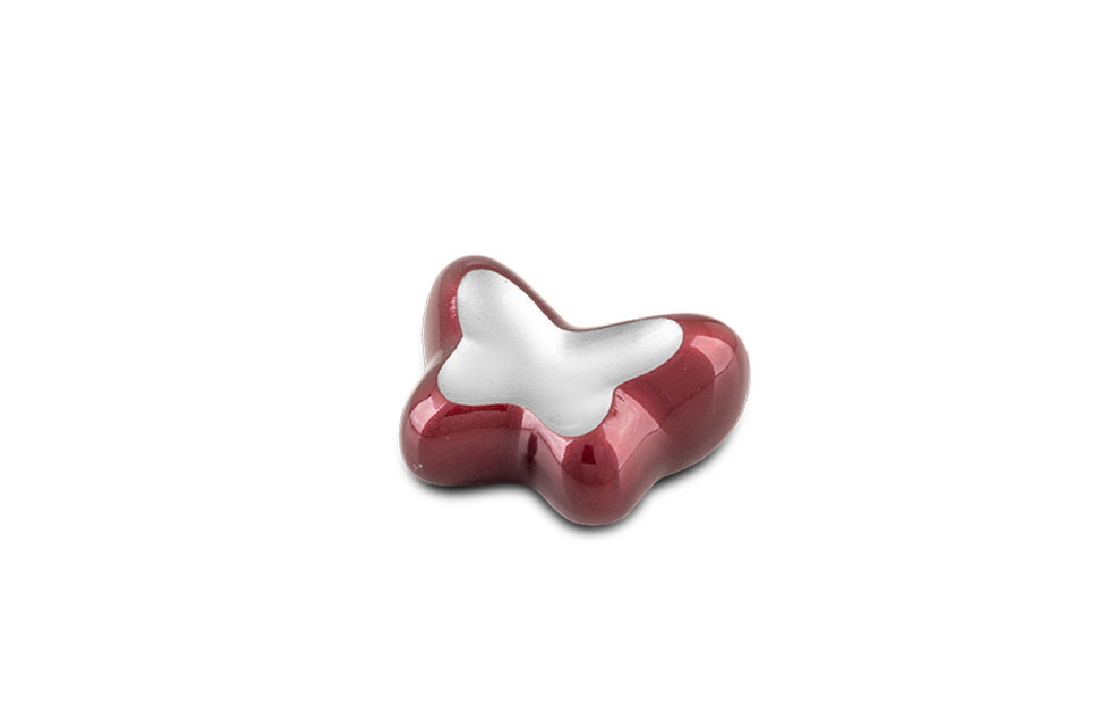 Mini Metalen urn Butterfly rood