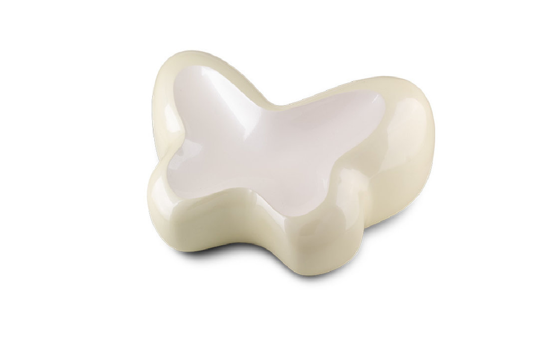 Metaal urn Butterfly geel