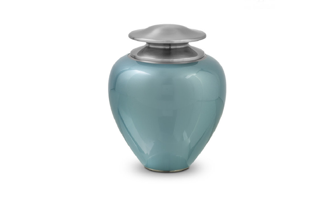 Metaal urn Satori blauw