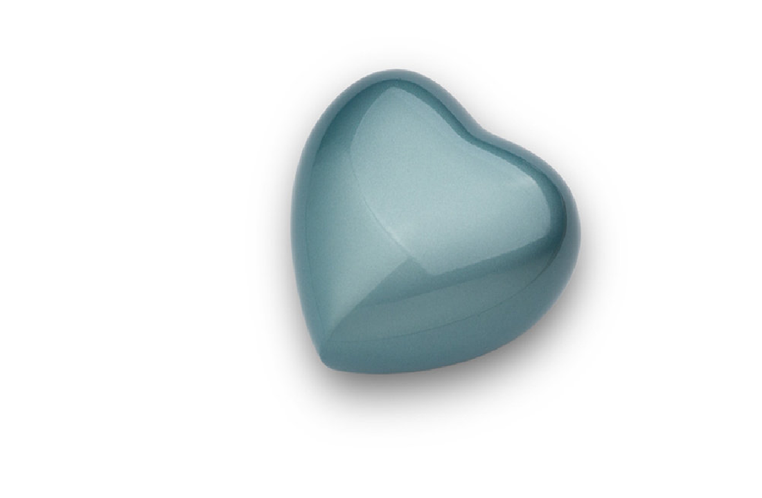 Metalen urn hart Satori blauw