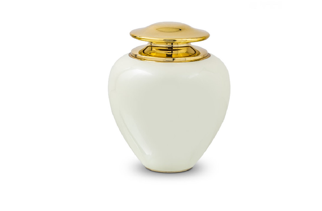 Mini Metalen urn Satori wit