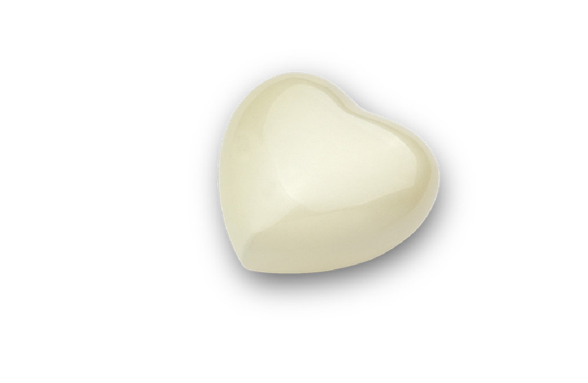 Metalen urn hart Satori wit