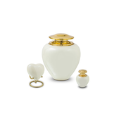 Metalen urn hart Satori wit