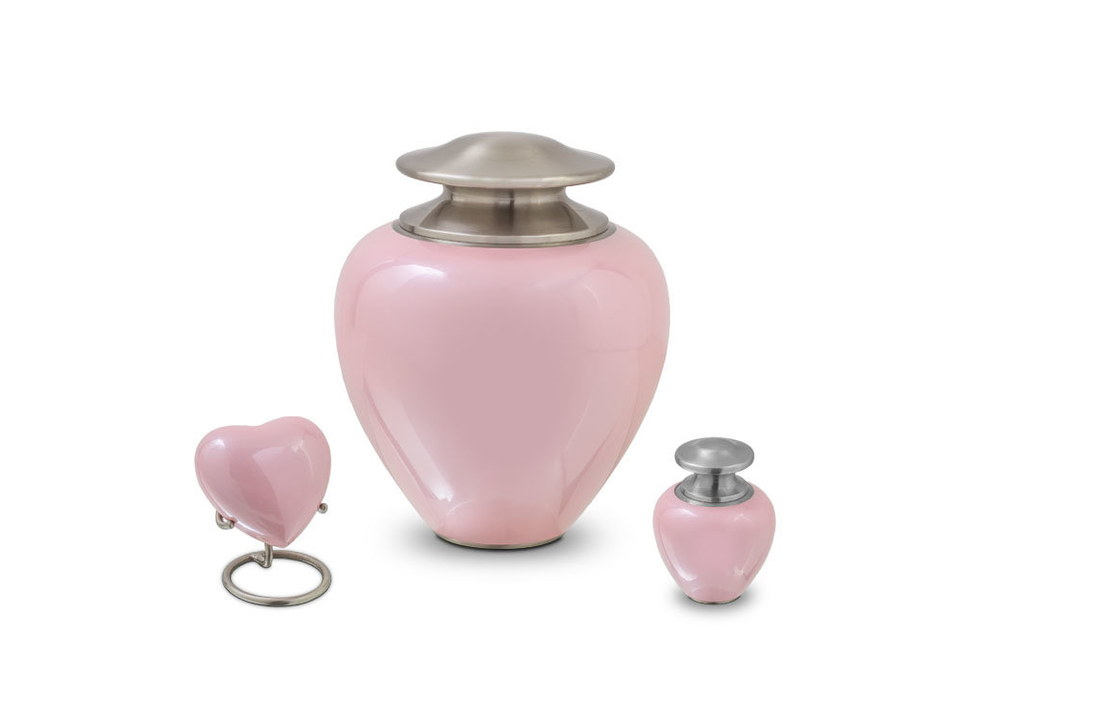 Metaal urn Satori roze