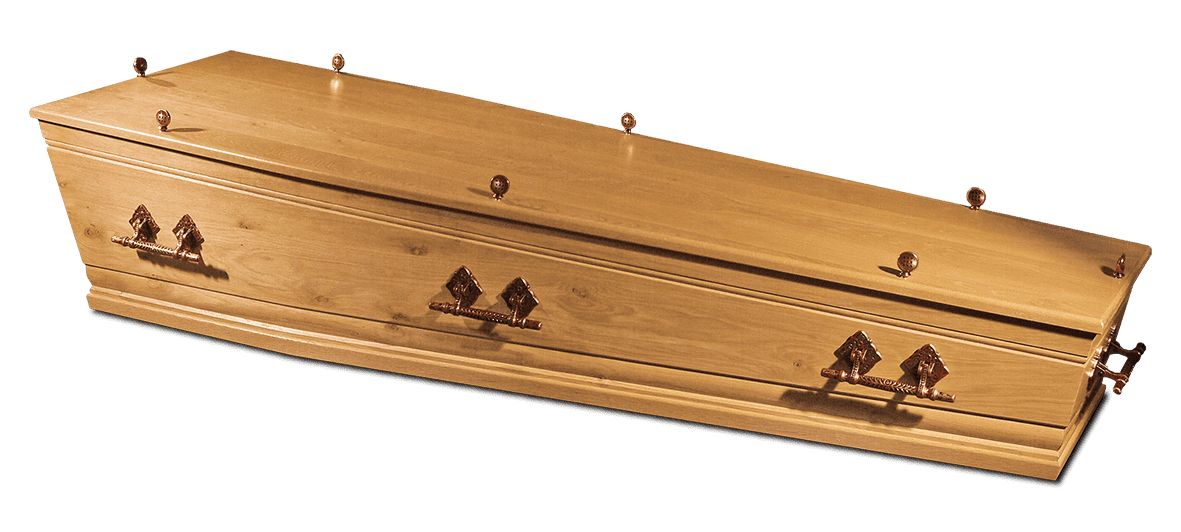 Eiken Uitvaartkist Rustiek Koper