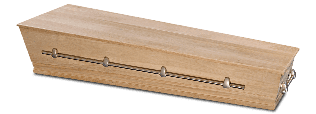 Moderne Eiken Uitvaartkist Ongelakt Nikkel