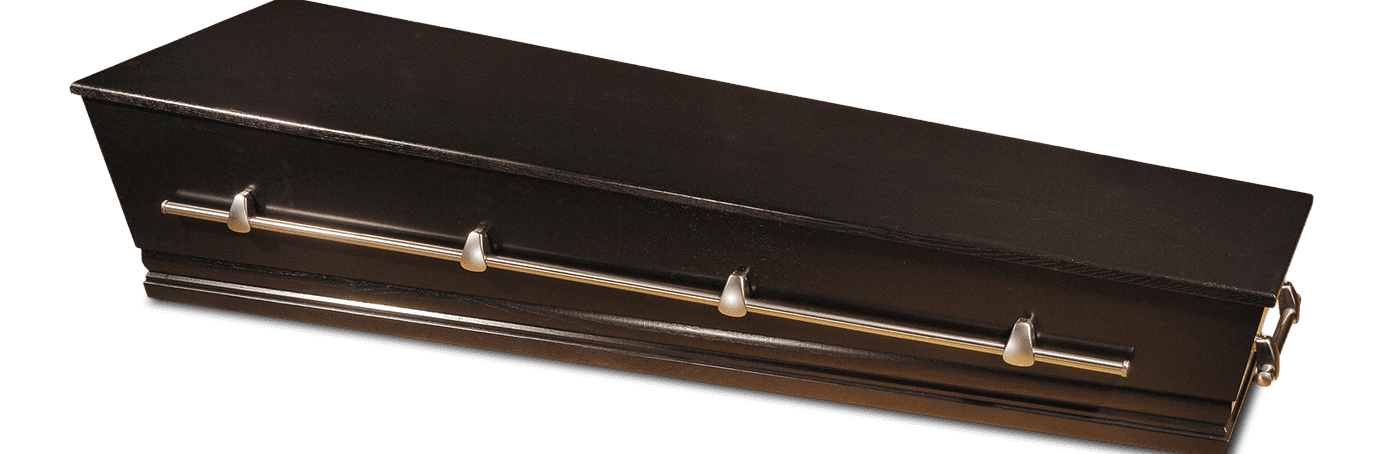 Moderne Zwarte Eiken Grafkist Nikkel