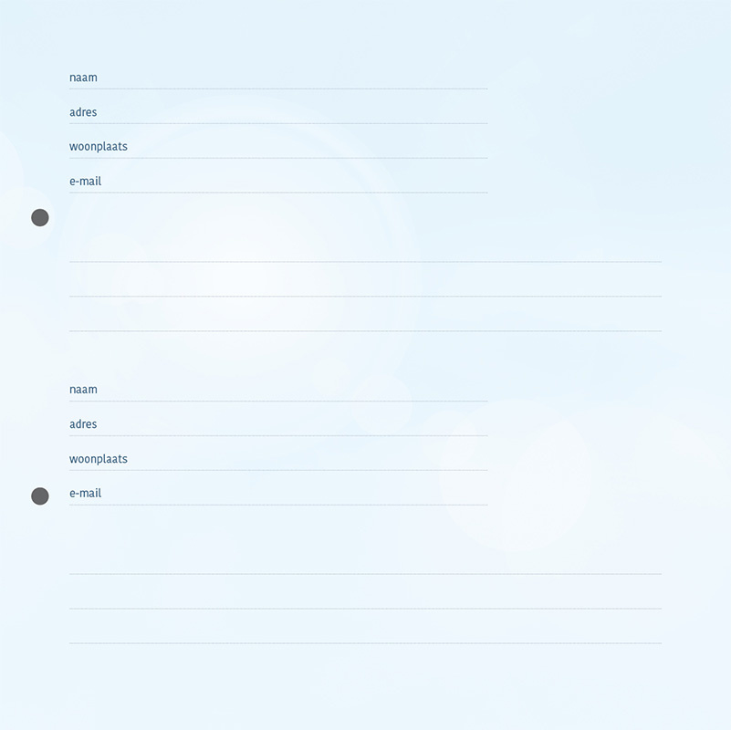 Set Inlegvellen Condoleance NAW-gegevens