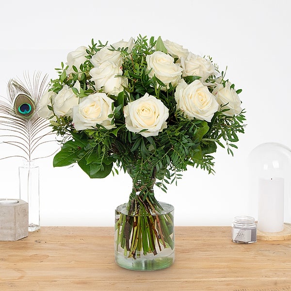 Rouwboeket Romeo Wit