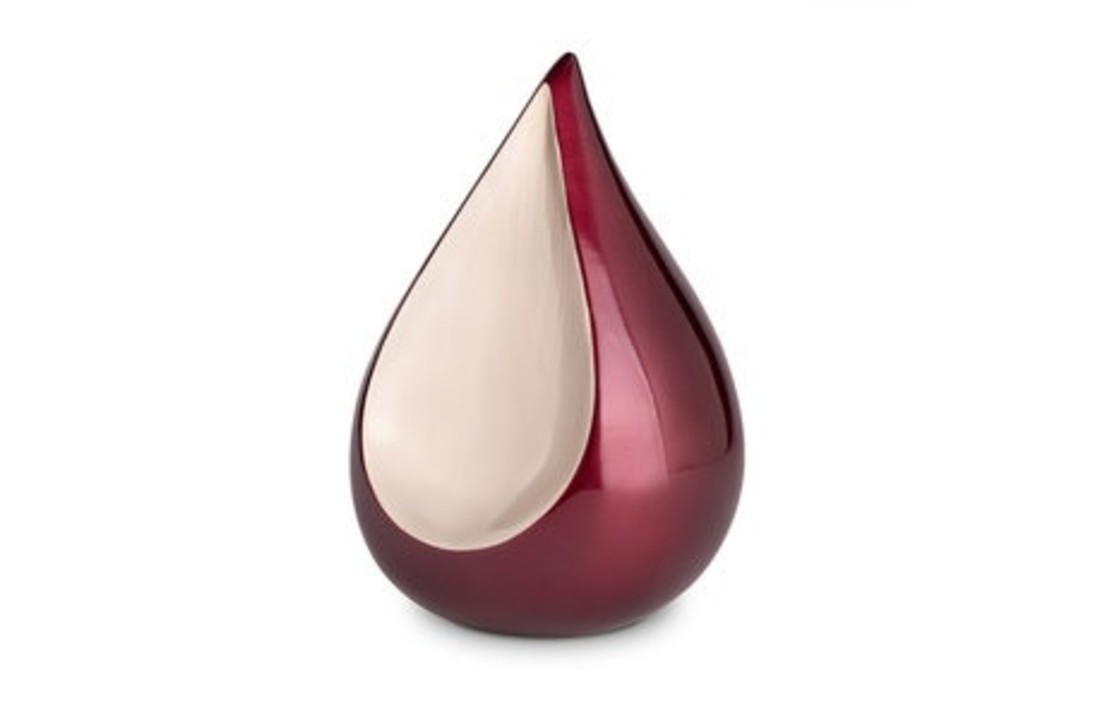 Metaal urn Teardrop rood