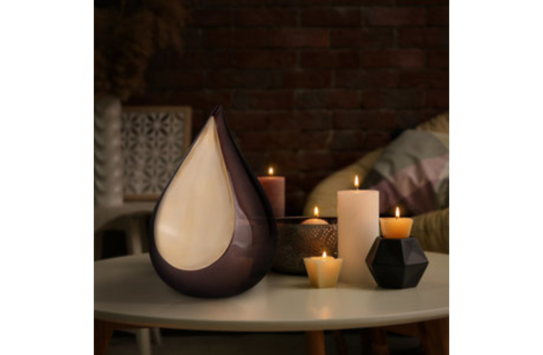 Metaal urn Teardrop klein rood