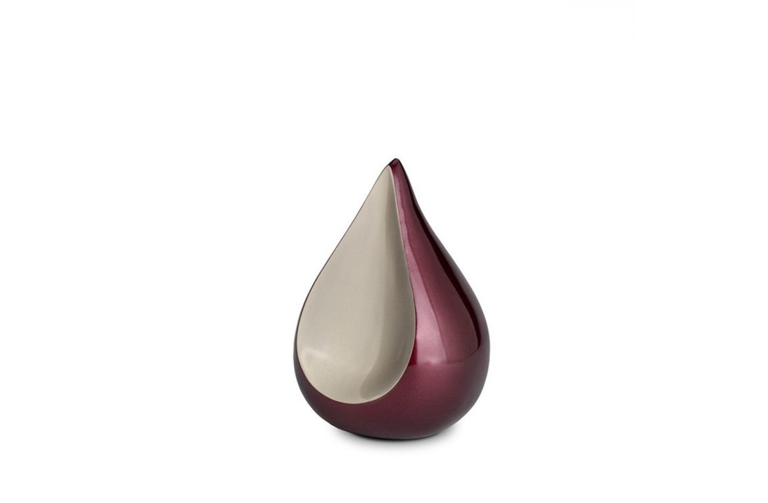 Metaal urn Teardrop klein rood