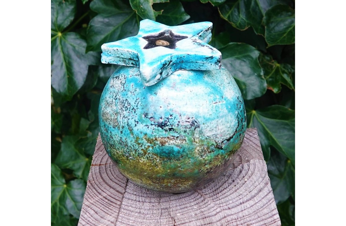 Handgemaakte Midi Urn Blauwe Ster