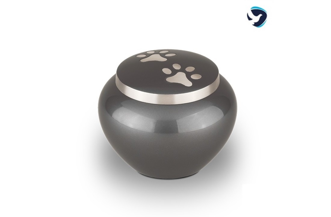 Medium Metalen dieren urn grijs