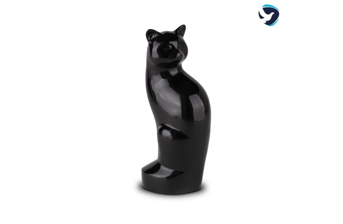 Katten Urn Metaal Zwart