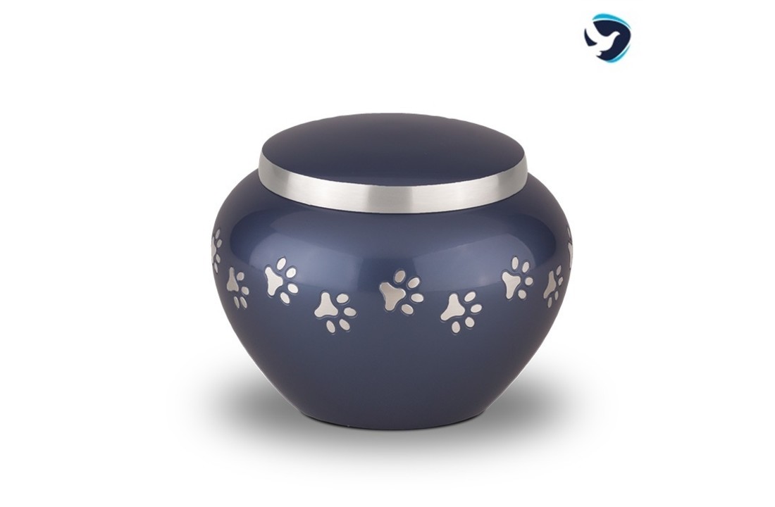 Metalen Dierenurn Blauw Medium