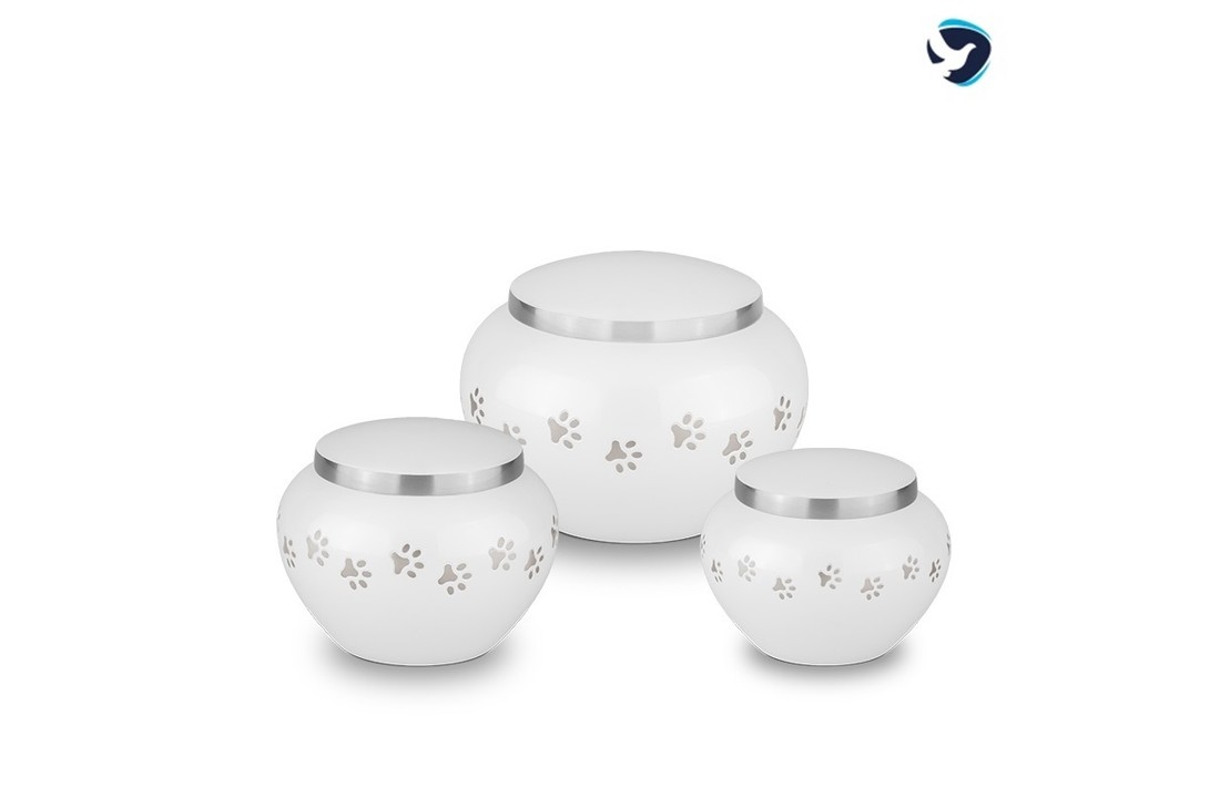 Metalen Dierenurn Wit Medium