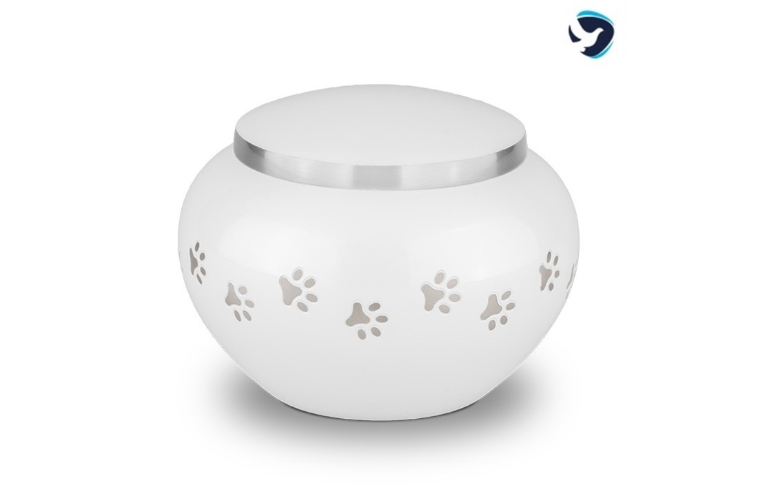 Grote Metalen Dierenurn Wit