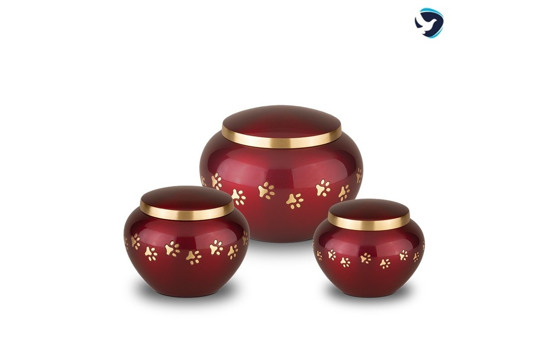 Metalen Dierenurn Rood Medium