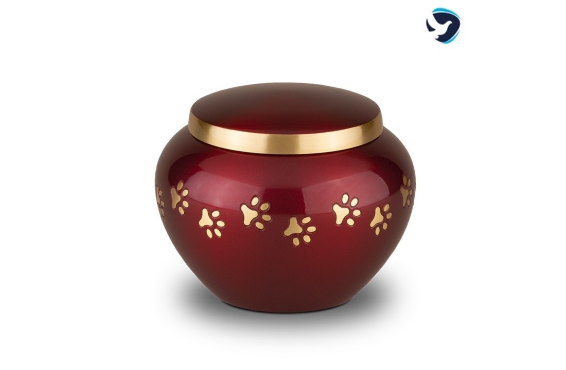Metalen Dierenurn Rood Medium