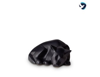Liggende Kat Urn Zwart Mat