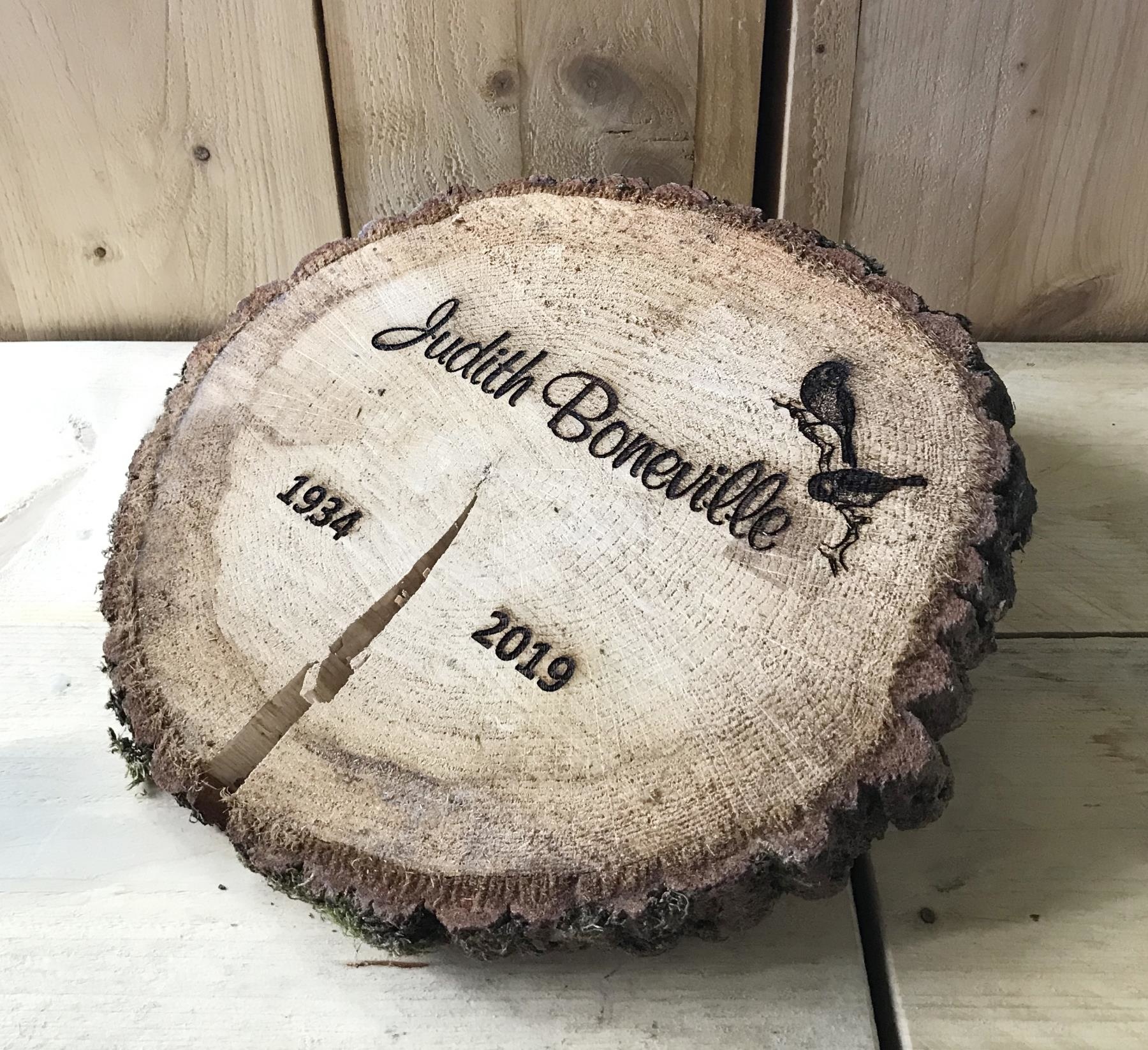 Houten boomschijf markeerder