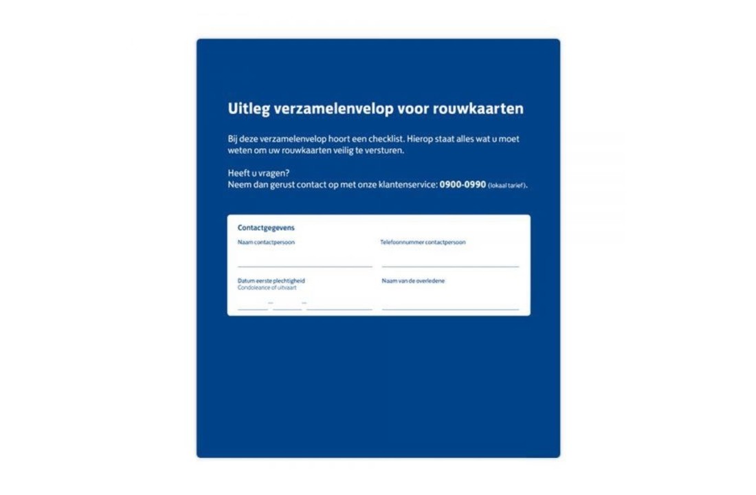 Verzamelenvelop voor rouwpost