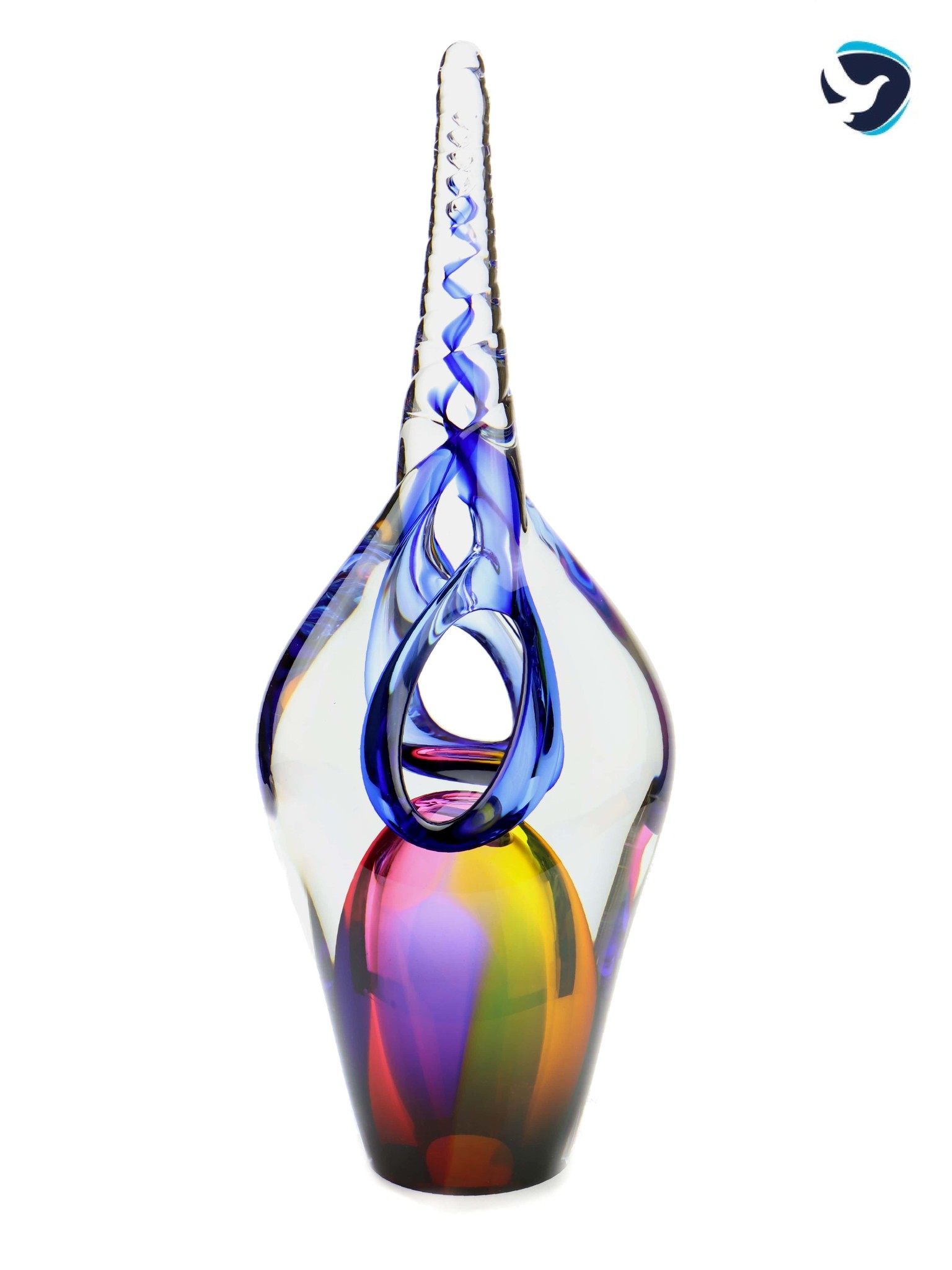 Glazen Urn Eenhoorn Blauw