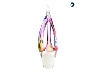 Moderne Glazen Urn Witte Vlam