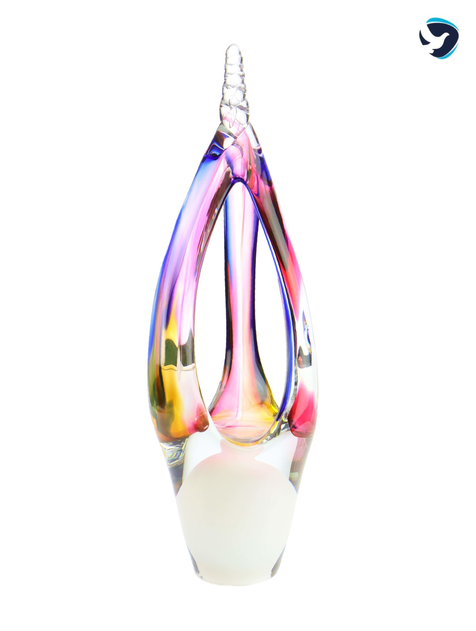 Moderne Glazen Urn Witte Vlam