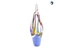 Moderne Glazen Urn Blauwe Vlam