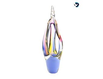 Moderne Glazen Urn Blauwe Vlam